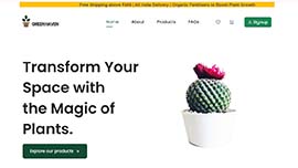 Indoor plants Free Bootstrap website